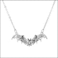 Punk Crystal Bead Chain Gothic Necklace for Woman Animal Horror Black Bat Punk Jewelry Gift Witch Choker Halloween Gift