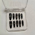 Emo Silver/Black colored set nails