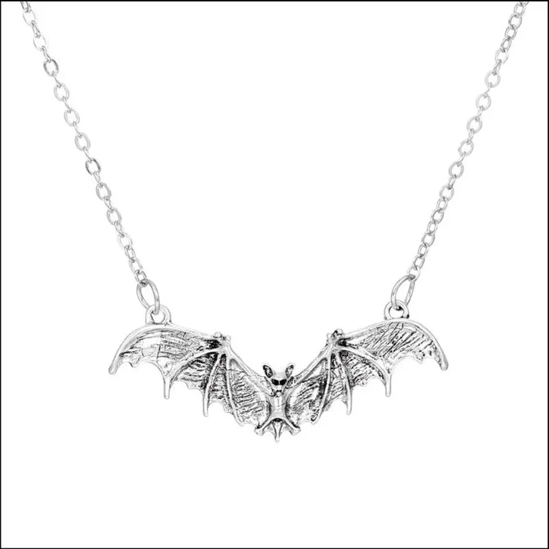Punk Crystal Bead Chain Gothic Necklace for Woman Animal Horror Black Bat Punk Jewelry Gift Witch Choker Halloween Gift